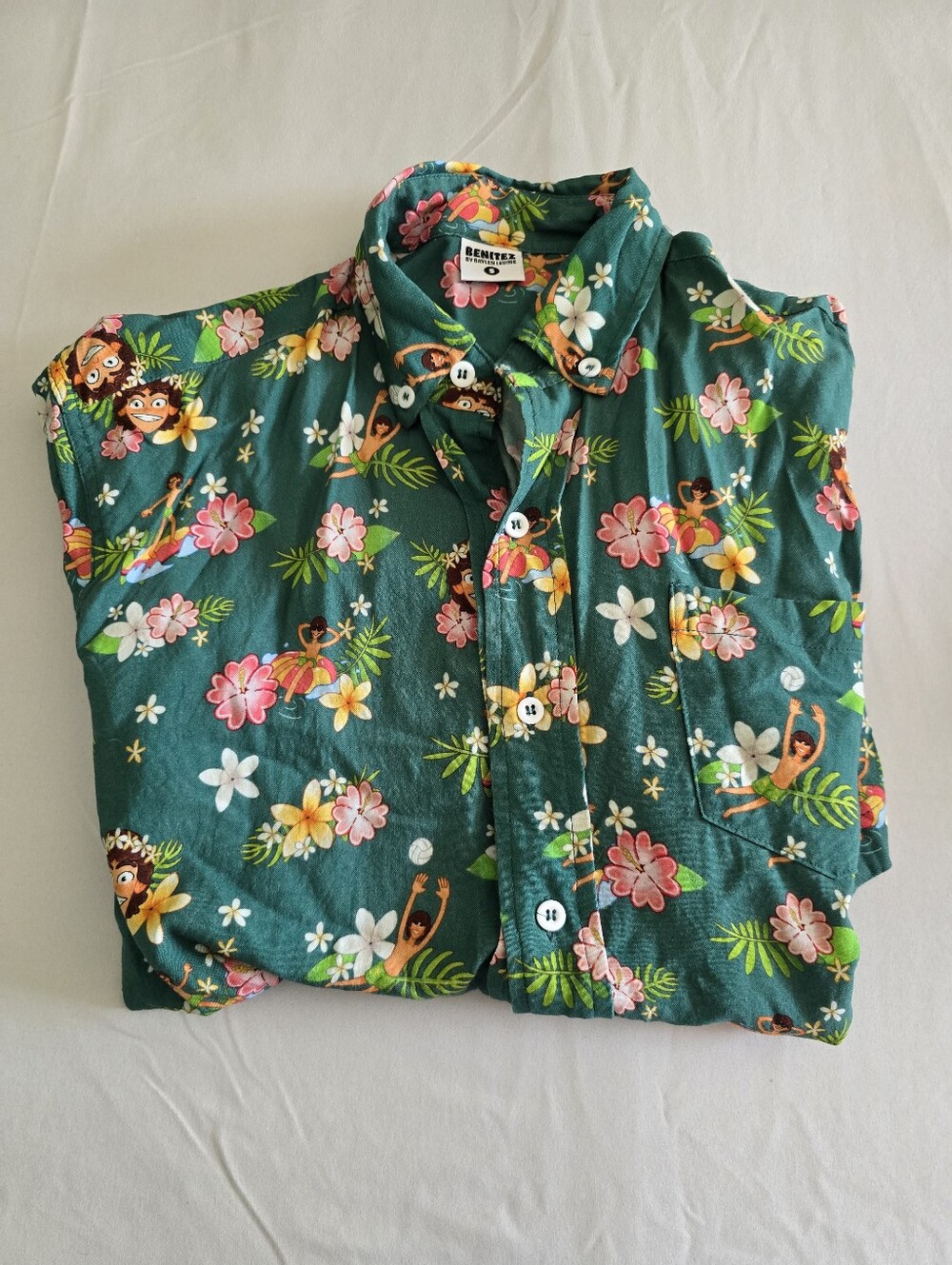 Benitez By Baylen Levine Hawiaan Style Button Down Shirt Size Small